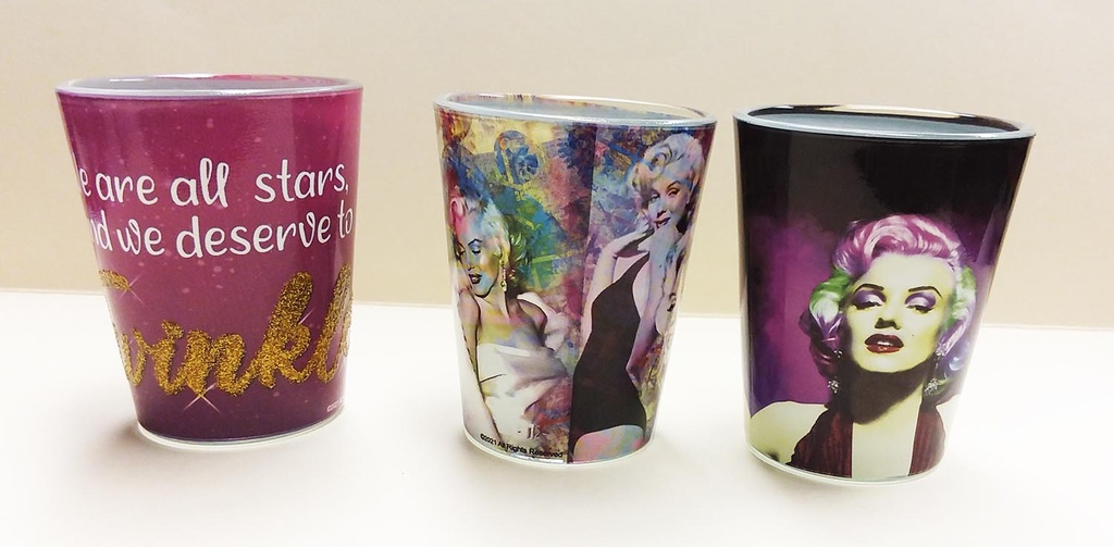 Marilyn Shot Glasses Colorful 3/Set