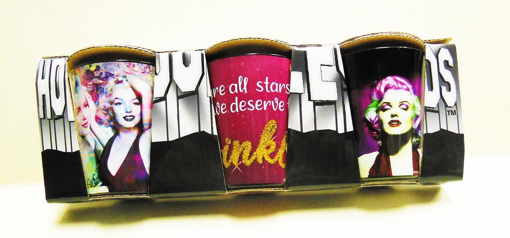 Marilyn Shot Glasses Colorful 3/Set