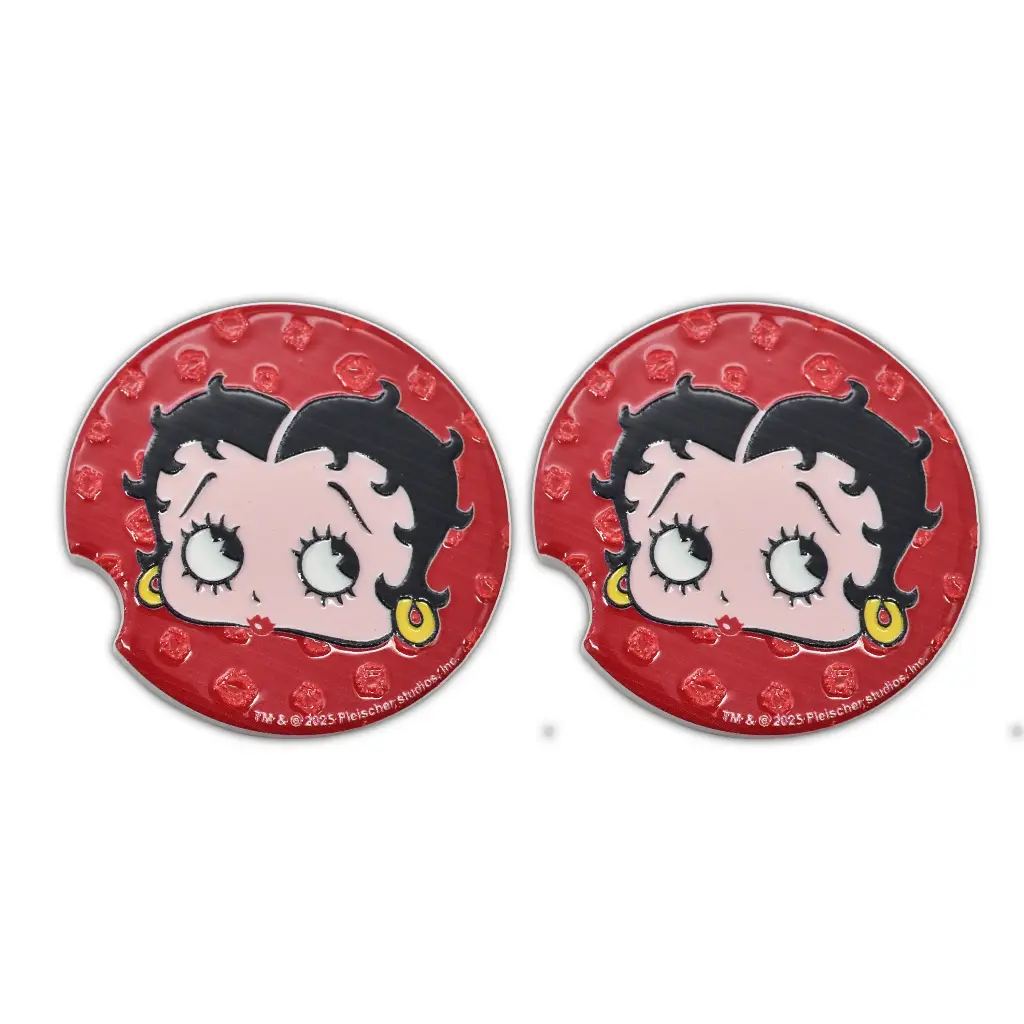 Betty Boop Car Coasters Set of 2- Betty Head