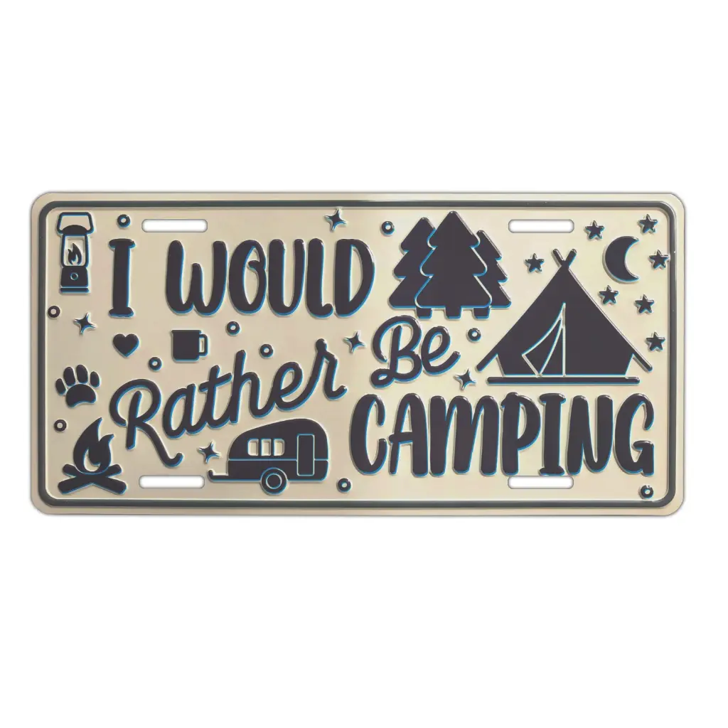 License Plate - Rather Be Camping - 6pc Set