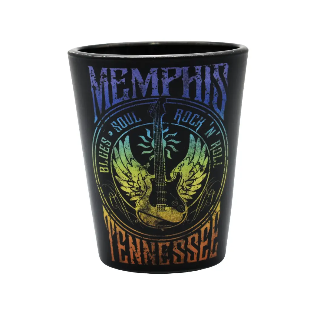 Memphis Shot Glass - Guitar w/ Wings Matte