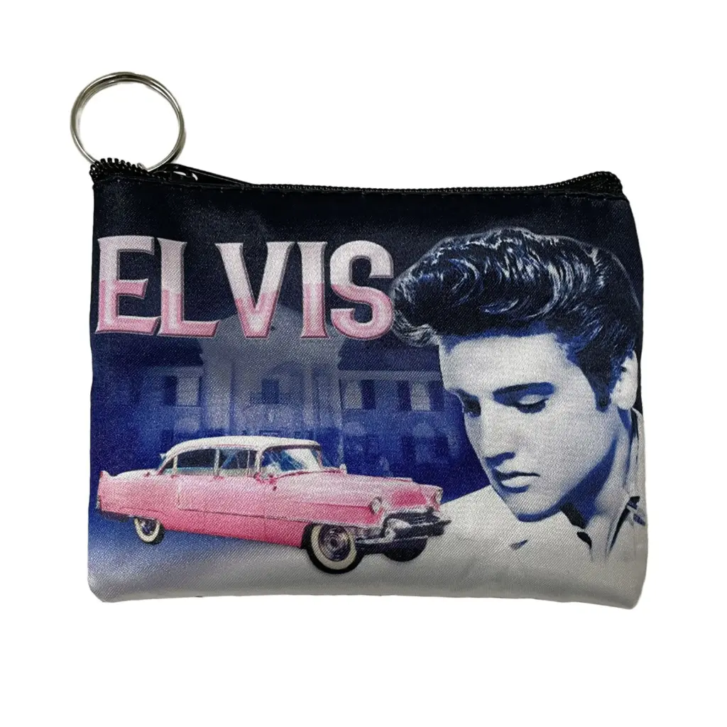 Elvis Keychain/Coin Purse - Pink Caddy