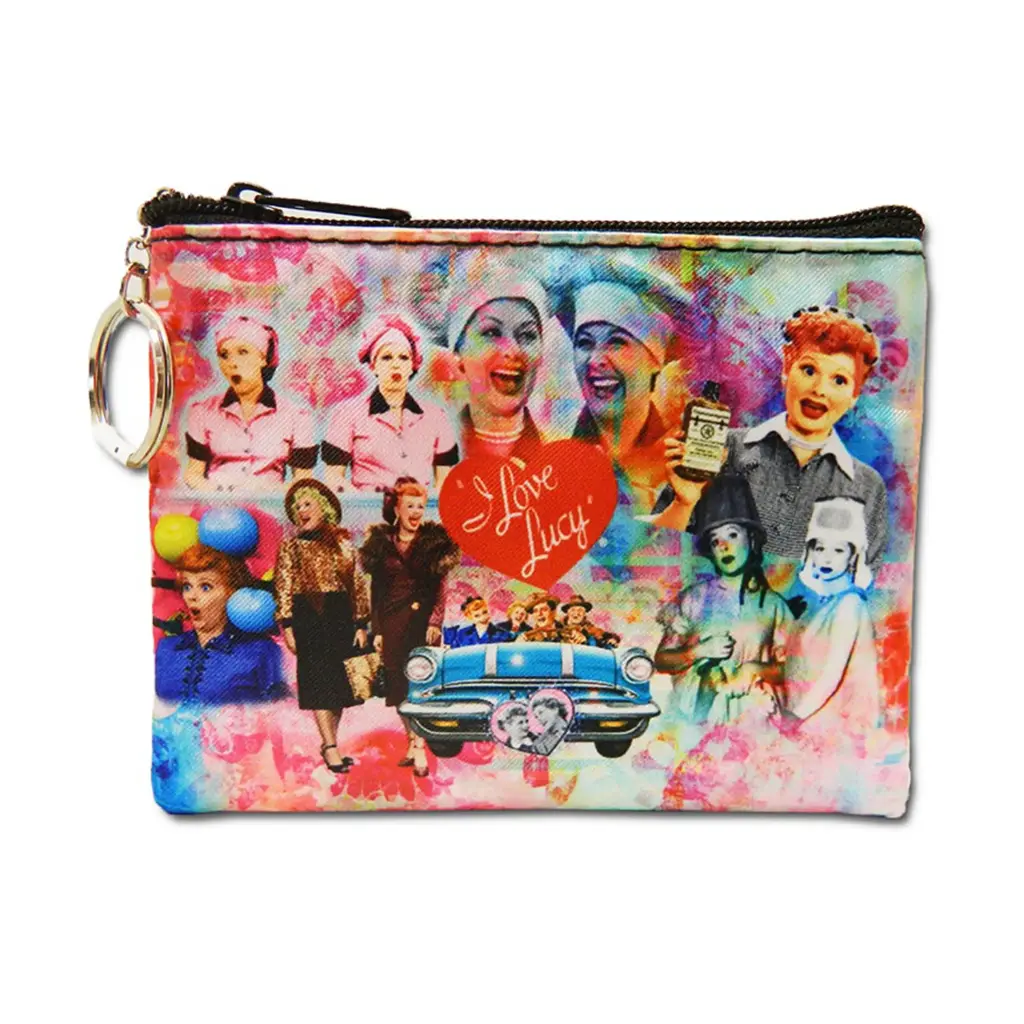 Lucy Key Chain/Coin Purse - Colorful Collage