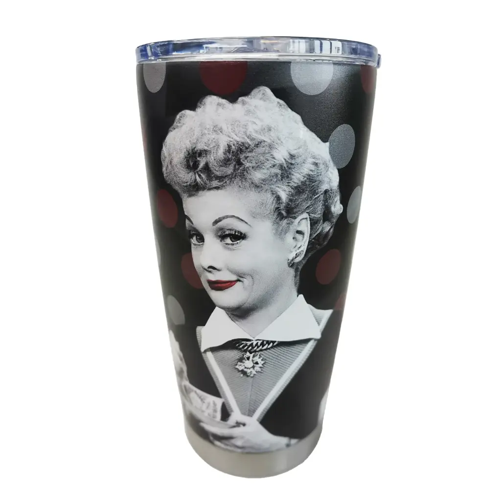 Lucy Thermos - Blk & Red Metallic