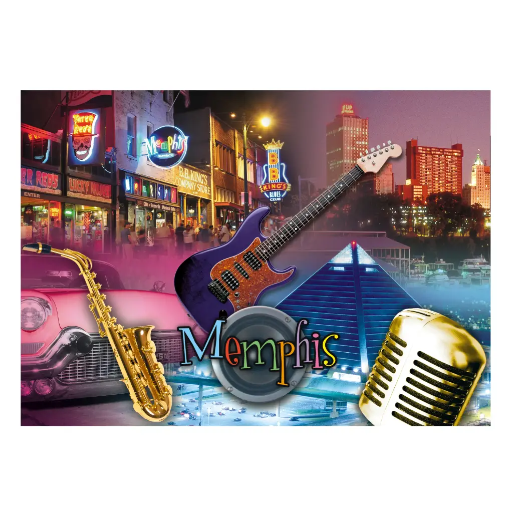 Memphis Postcard - Collage w/Mic - Pack of 50