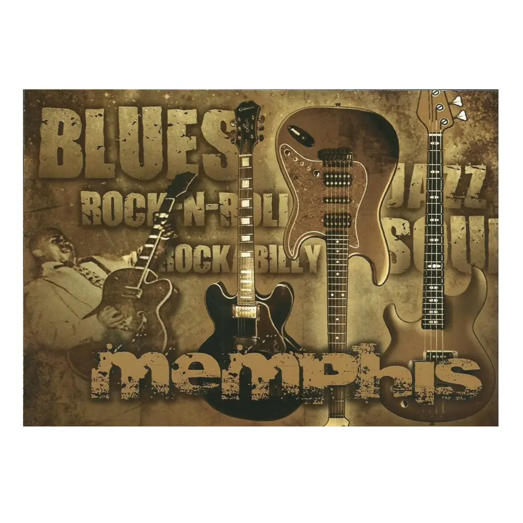 Memphis Postcard - Sepia Guitars - Pack of 50