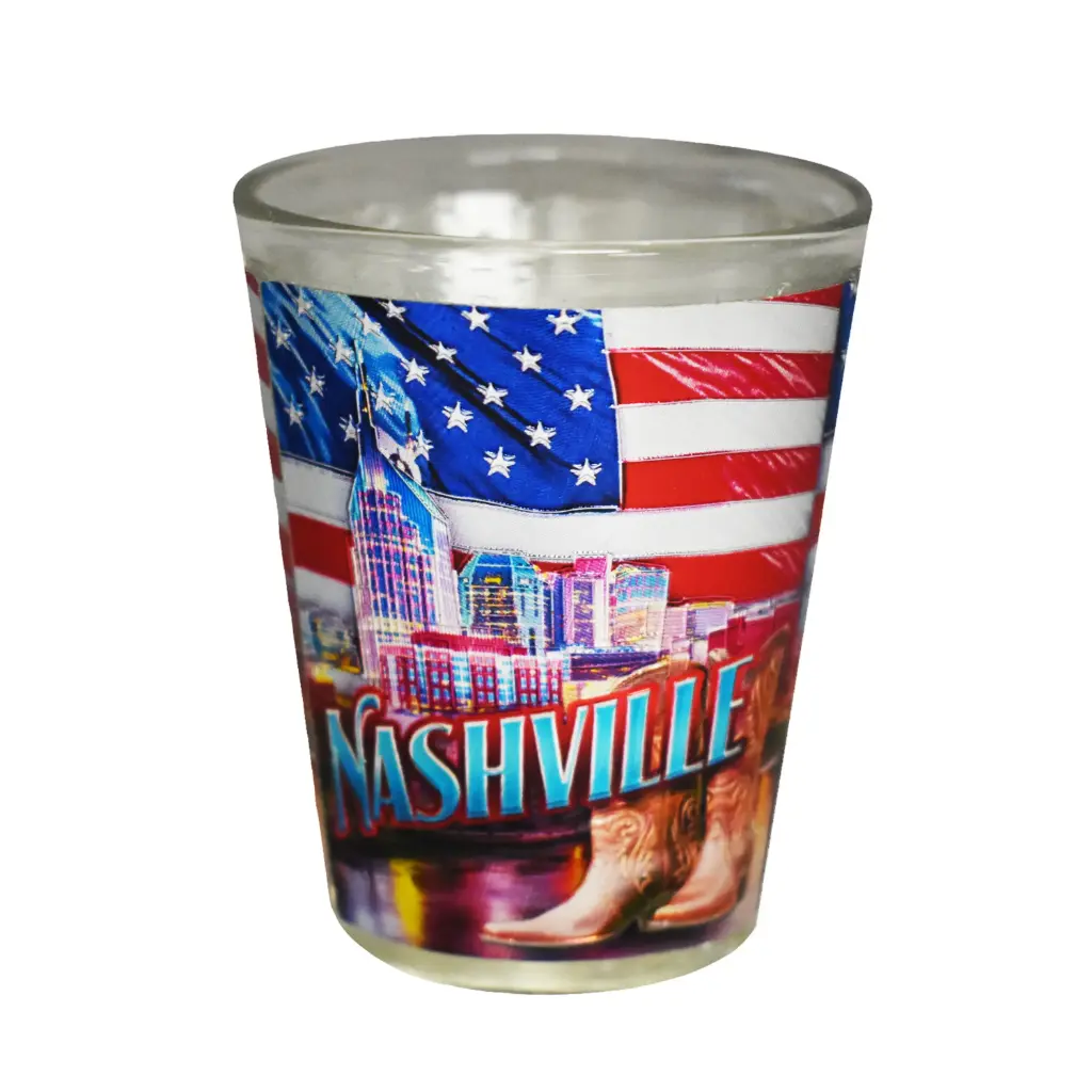Nashville Shot Glass - Foil w/Flag