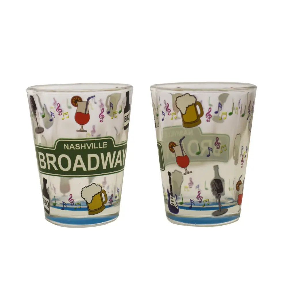 Nashville Shot Glass - Broad Icons Assorted Colors