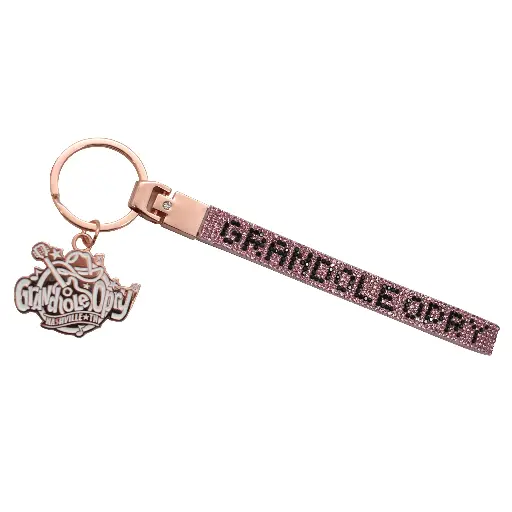 [G7094] Grand Ole Opry Keychain - Wristlet w/ Rhinestones Pink
