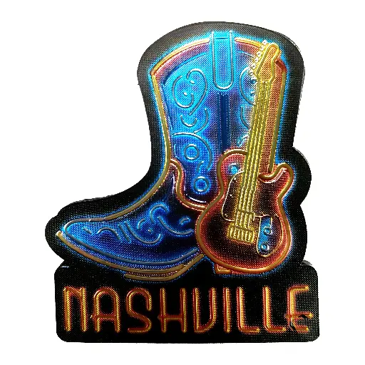 [N7186] Nashville Magnet - Neon Boots with Guitar