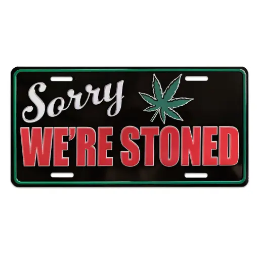 [G7238] License Plate - Sorry We're Stoned - 6pc Set