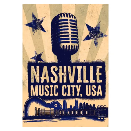 [N7278] Nashville Postcards - Grunge City - Pack of 50