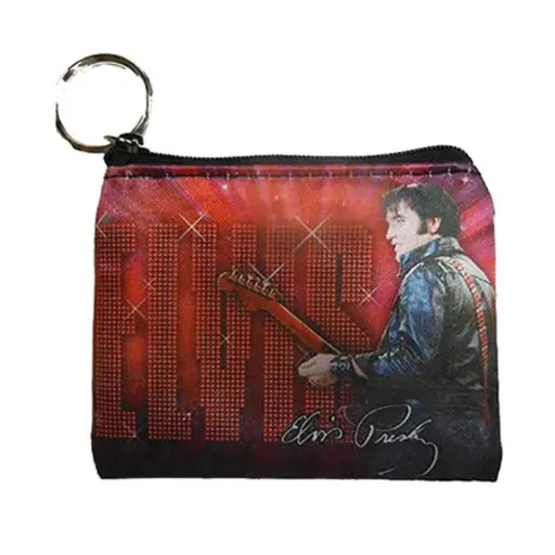 [E8610] Elvis Keychain/Coin Purse - '68 Name In Lights