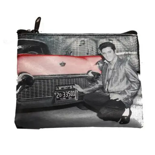 [E8885] Elvis Keychain/Coin Purse - With Car
