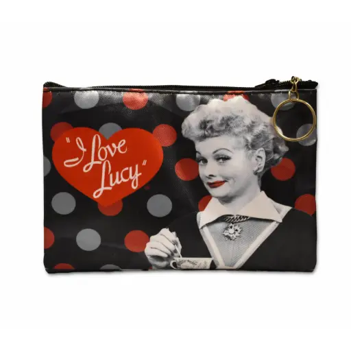 [L5849] Lucy Makeup Bag - Blk & Red