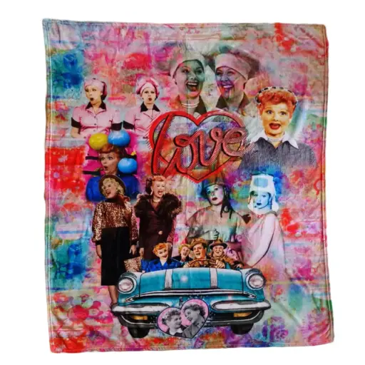 [L6665] Lucy Throw Blanket - Color Collage