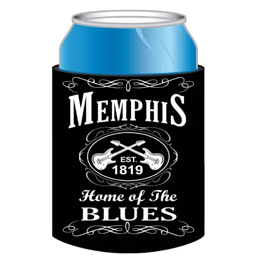 [M5242] Memphis Huggie/Koozie -  Blk & Wht Est.