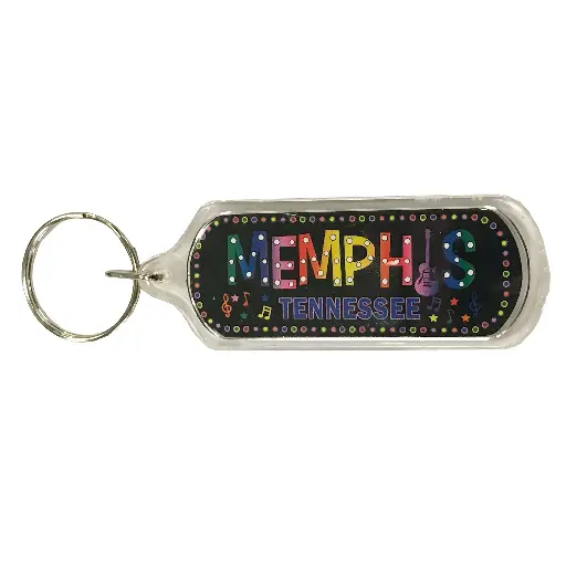 [M5734] Memphis Key Chain - Oblong Colorful