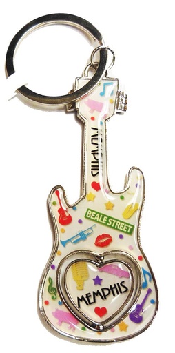 [M5940] Memphis Key Chain - Icons Guitar Spinner