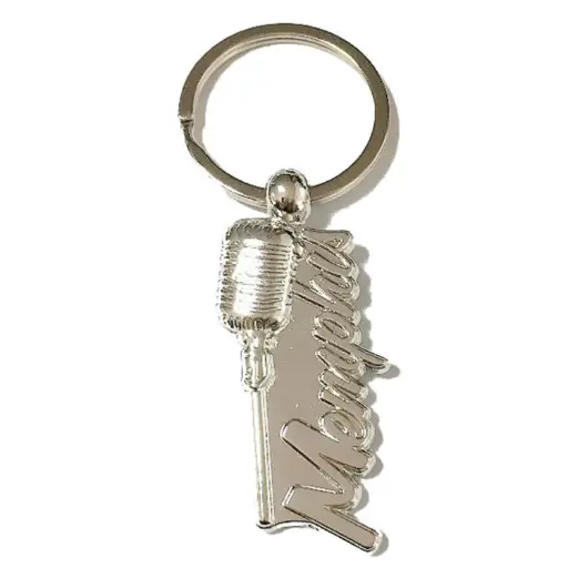 [M6304] Memphis Key Chain - Silver w/ Microphone