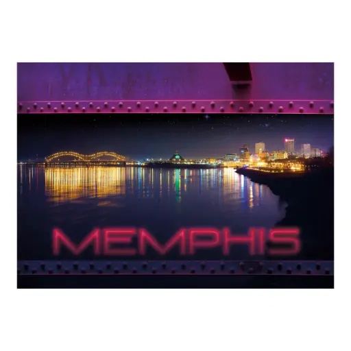 [MSP2124] Memphis Postcard - Night View from the River - Pack of 50