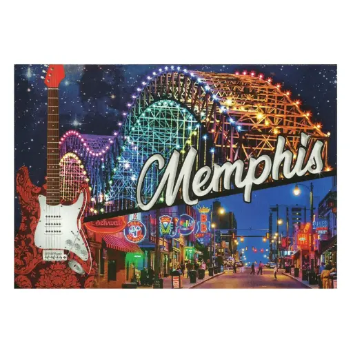 [MSP2142] Memphis Postcard - Bridge & Beale at Night - Pack of 50
