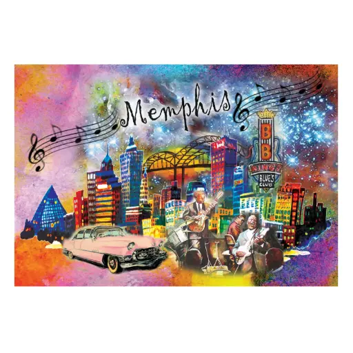 [MSP6431] Memphis Postcards - Caddy Collage - Pack of 50