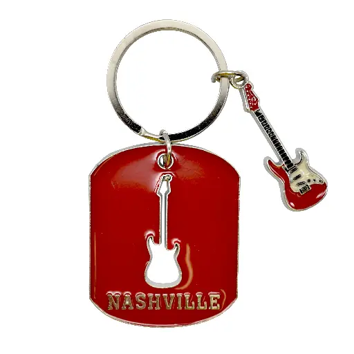 [N4708] Nashville Keychain - Guitar Charm 2D