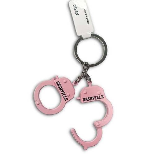 [N6890] Nashville Keychain - Handcuffs Pink