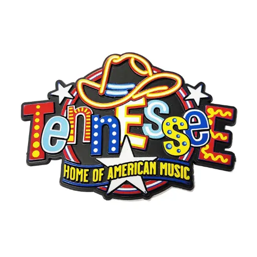 [T6643] Tennessee Magnet - Round Neon Home Of American Music