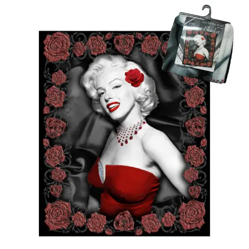 [Y4943] Marilyn Monroe Throw Blanket - Red Roses