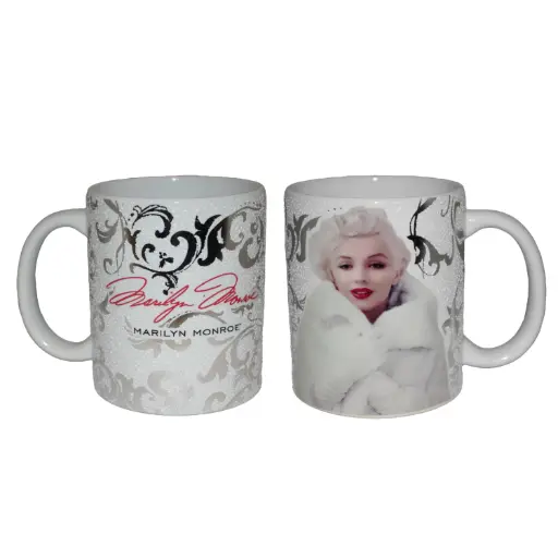 [Y6855] Marilyn Monroe Mug - White With Foil